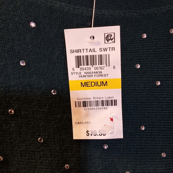 NWT INC LONG SLEEVE JEWEL NECK TOP - Picture 4 of 8